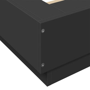Bettgestell mit LED Schwarz 160x200 cm