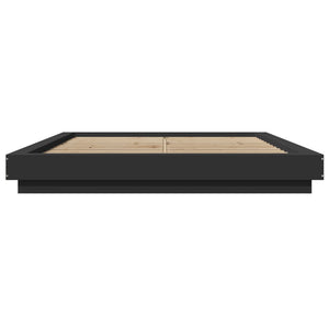 Bettgestell mit LED Schwarz 150x200 cm