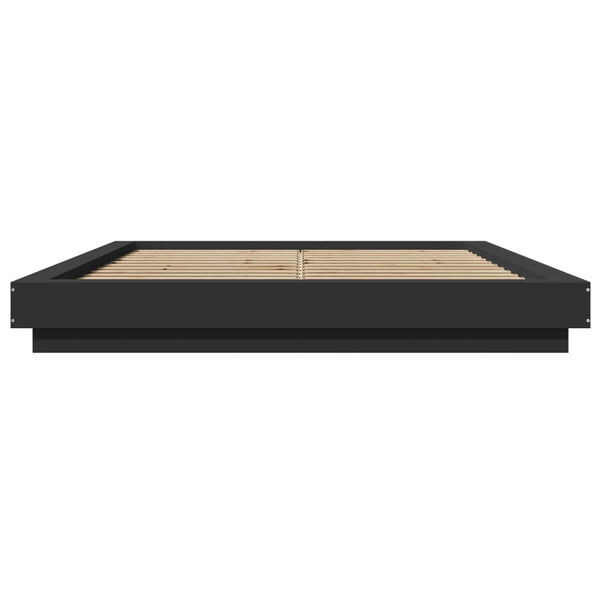 Bettgestell mit LED Schwarz 150x200 cm