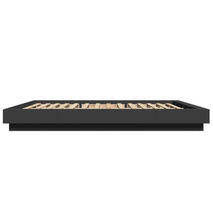 Bettgestell mit LED Schwarz 150x200 cm