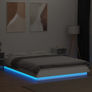 Bettgestell mit LED Weiß 120x200 cm