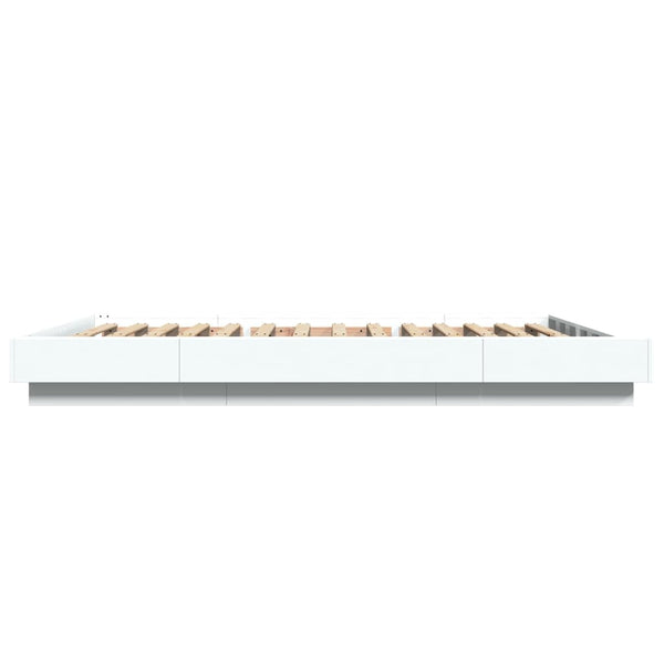 Bettgestell mit LED Weiß 120x200 cm