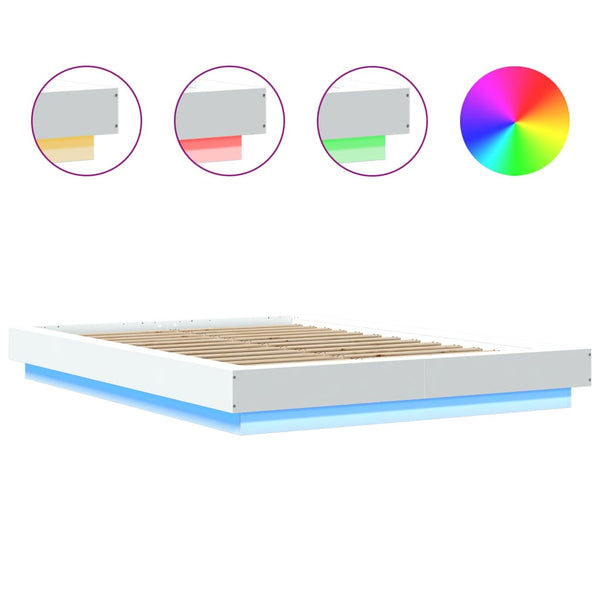 Bettgestell mit LED Weiß 120x200 cm