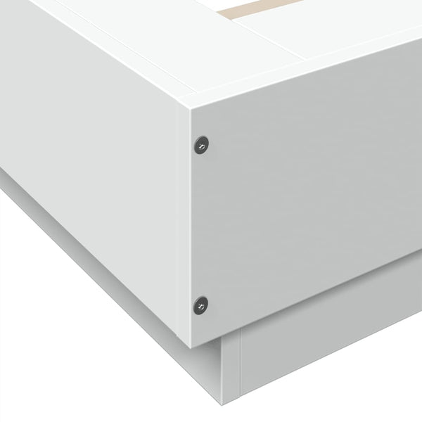 Bettgestell mit LED Weiß 120x200 cm