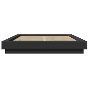 Bettgestell mit LED Schwarz 120x200 cm