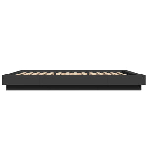 Bettgestell mit LED Schwarz 120x200 cm