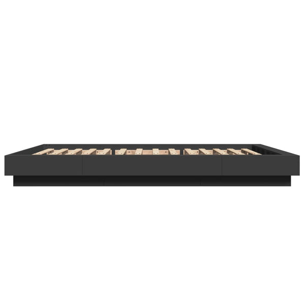 Bettgestell mit LED Schwarz 120x200 cm