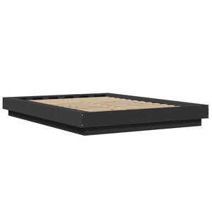 Bettgestell mit LED Schwarz 120x200 cm