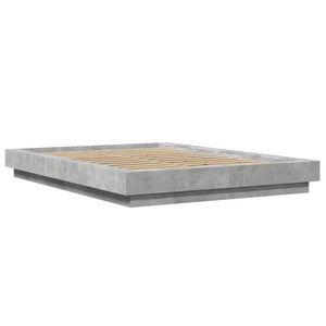 Bettgestell mit LED Betongrau 120x200 cm