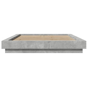 Bettgestell mit LED Betongrau 120x200 cm
