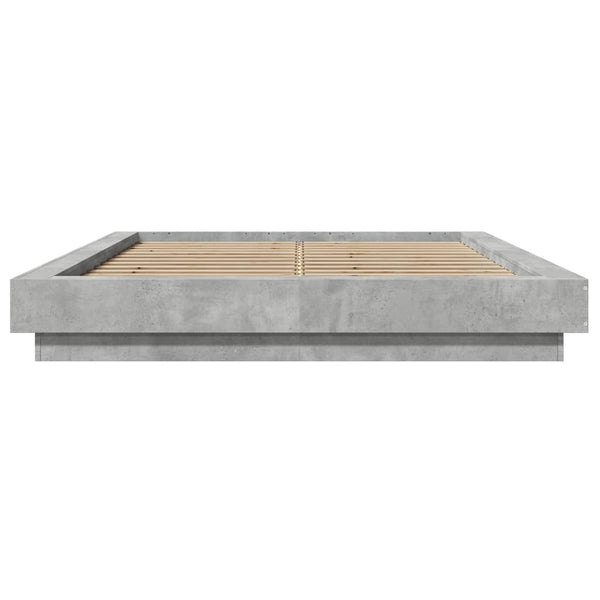 Bettgestell mit LED Betongrau 120x200 cm