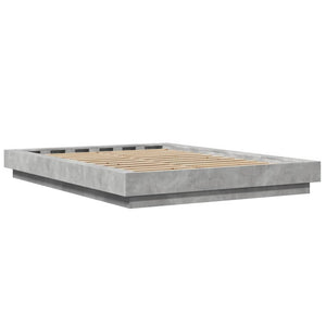 Bettgestell mit LED Betongrau 120x200 cm