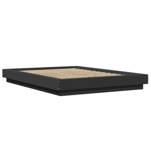 Bettgestell mit LED Schwarz 140x190 cm