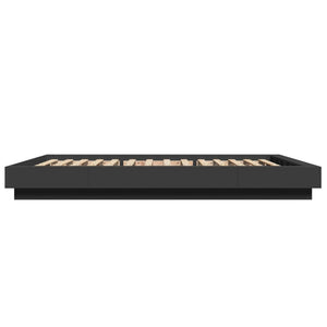 Bettgestell mit LED Schwarz 140x190 cm
