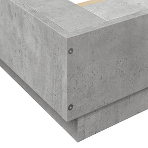 Bettgestell mit LED Betongrau 140x190 cm