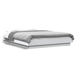 Bettgestell mit LED Weiß 120x190 cm