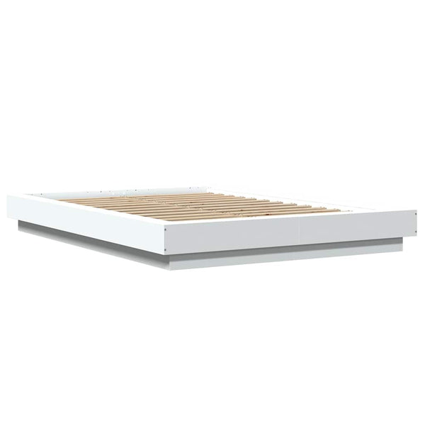 Bettgestell mit LED Weiß 120x190 cm