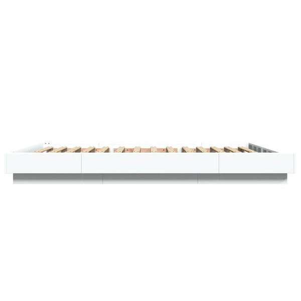 Bettgestell mit LED Weiß 120x190 cm