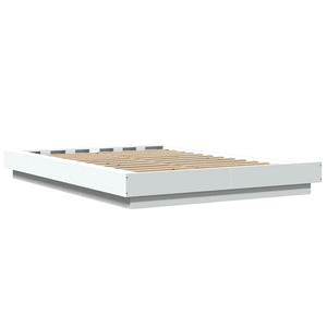 Bettgestell mit LED Weiß 120x190 cm