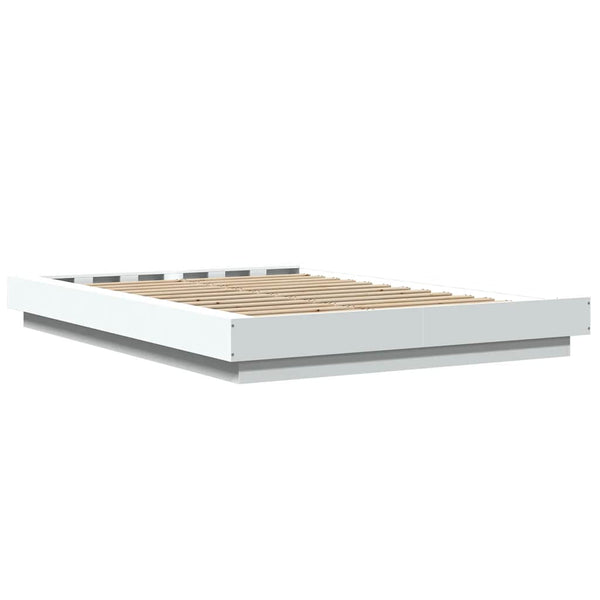 Bettgestell mit LED Weiß 120x190 cm