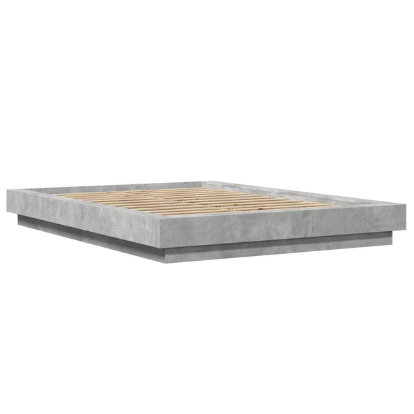 Bettgestell mit LED Betongrau 120x190 cm
