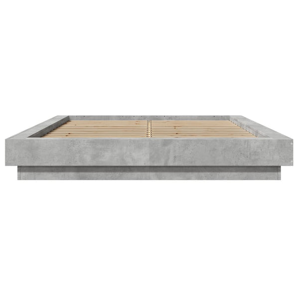 Bettgestell mit LED Betongrau 120x190 cm