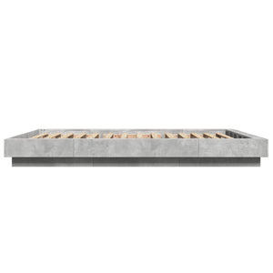 Bettgestell mit LED Betongrau 120x190 cm