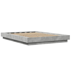 Bettgestell mit LED Betongrau 120x190 cm