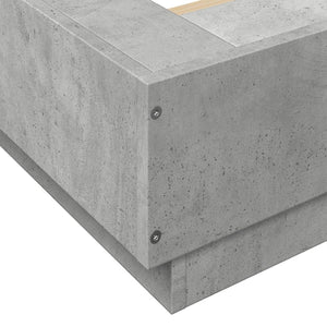 Bettgestell mit LED Betongrau 120x190 cm