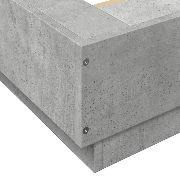 Bettgestell mit LED Betongrau 120x190 cm