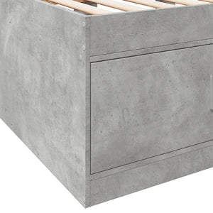 vidaXL Lit de jour avec tiroirs sans matelas Gris béton 100x200 cm