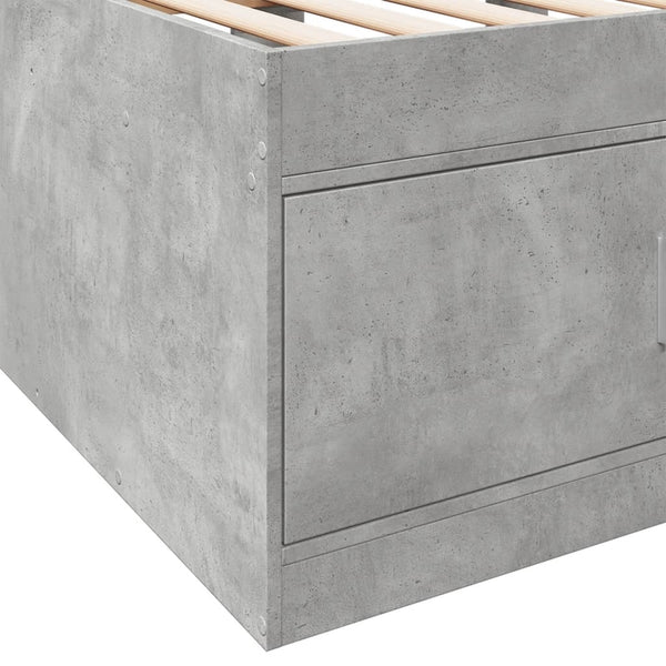 vidaXL Lit de jour avec tiroirs sans matelas Gris béton 100x200 cm
