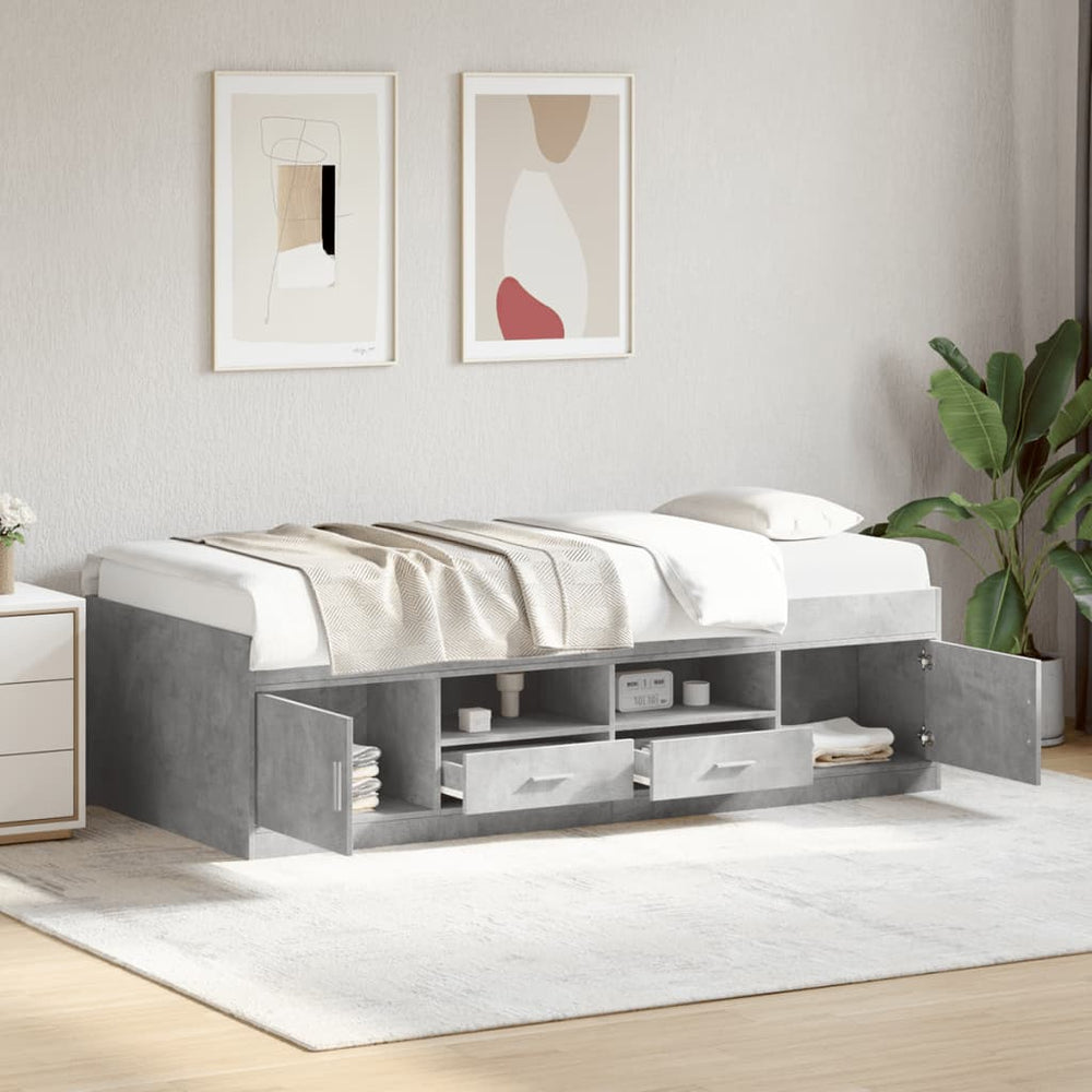 Tagesbett mit Schubladen Betongrau 100x200 cm