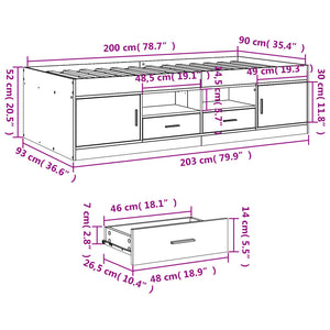 Tagesbett mit Schubladen 90x200 cm Sonoma Eiche