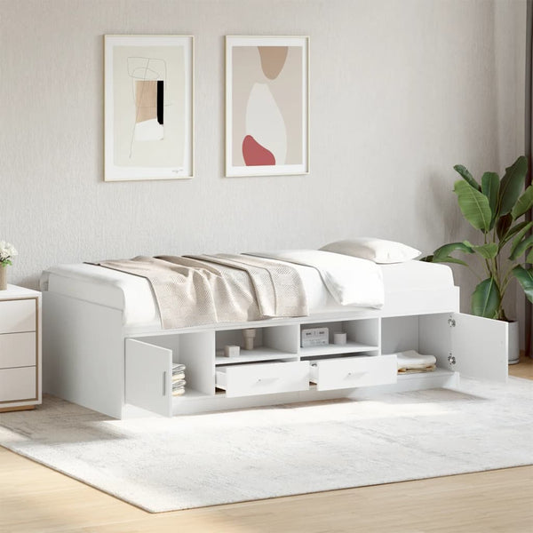 Tagesbett mit Schubladen Weiß 90x190 cm