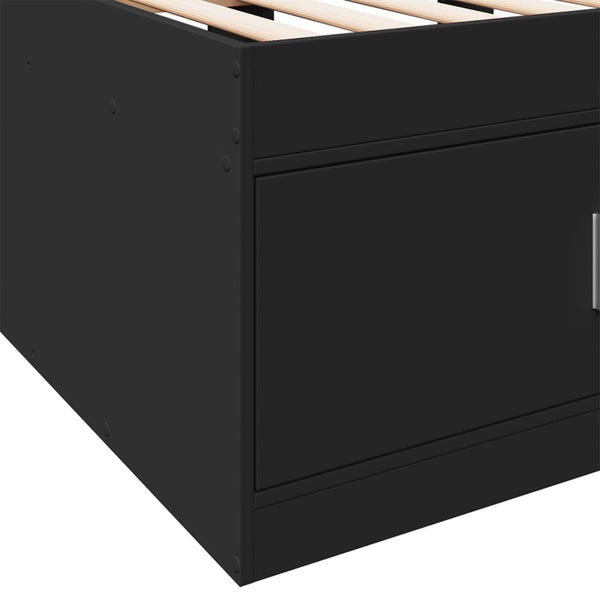 Tagesbett mit Schubladen Schwarz 90x190 cm