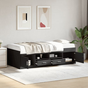 Tagesbett mit Schubladen Schwarz 90x190 cm