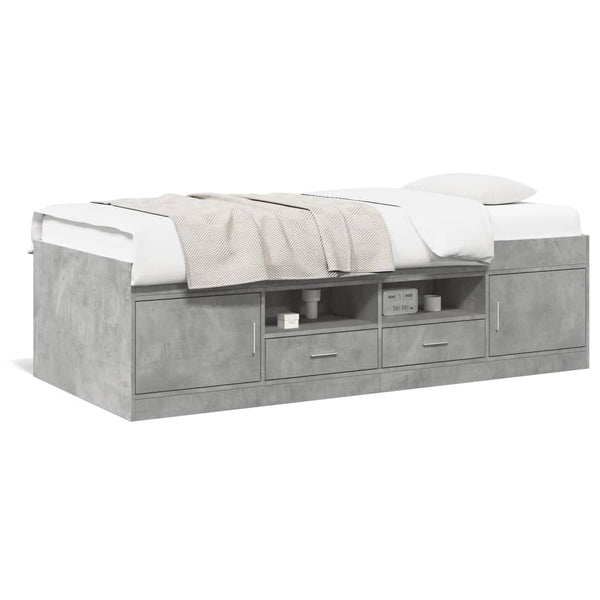 Tagesbett mit Schubladen 90x190 cm Betongrau