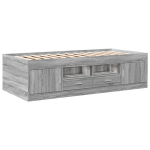 Tagesbett mit Schubladen 90x190 cm Grau Sonoma