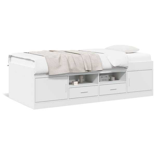Tagesbett mit Schubladen 75x190 cm Weiß