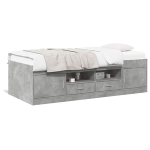 Tagesbett mit Schubladen 75x190 cm Betongrau
