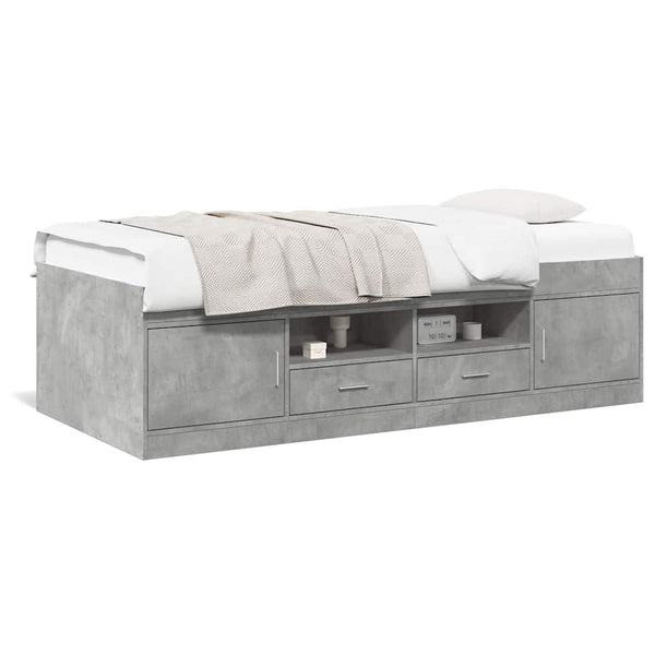 Tagesbett mit Schubladen 75x190 cm Betongrau