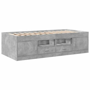 Tagesbett mit Schubladen 75x190 cm Betongrau