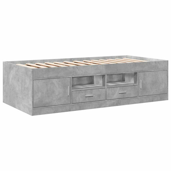 Tagesbett mit Schubladen 75x190 cm Betongrau