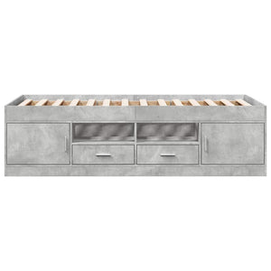 Tagesbett mit Schubladen 75x190 cm Betongrau