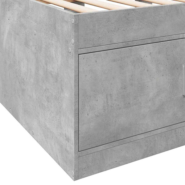 Tagesbett mit Schubladen 75x190 cm Betongrau