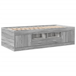 Tagesbett mit Schubladen 75x190 cm Grau Sonoma
