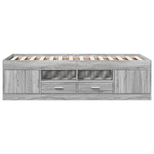 Tagesbett mit Schubladen 75x190 cm Grau Sonoma