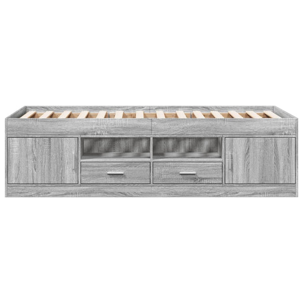 Tagesbett mit Schubladen 75x190 cm Grau Sonoma