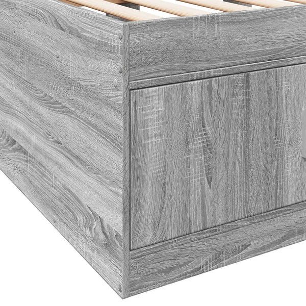 Tagesbett mit Schubladen 75x190 cm Grau Sonoma